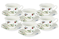Набор чайных чашек с блюдцами фарфоровых (Набор чайных пар или шапо) 175 мл
