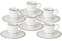Набор кофейных чашек с блюдцами из костяного фарфора (Набор кофейных пар или шапо) 100 мл