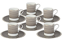 Набор кофейных чашек с блюдцами из костяного фарфора (Набор кофейных пар или шапо) 100 мл