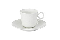 Чайная чашка с блюдцем из костяного фарфора (Шапо чайное или пара) 230 мл