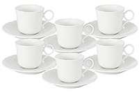 Набор чайных чашек с блюдцами из костяного фарфора (Набор чайных пар или шапо) 230 мл