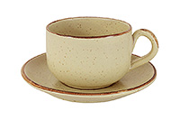 Чайная чашка с блюдцем керамическая (Шапо чайное или пара) 420 мл
