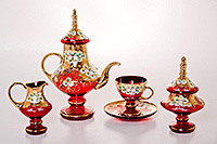 Чайный сервиз из богемского стекла 15 предметов