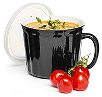 Кружка для супа керамическая с крышкой 10x12 см
