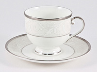 Набор чайных чашек с блюдцами из костяного фарфора (Набор чайных пар или шапо) 240 мл