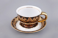 Чайная чашка с блюдцем фарфоровая (Шапо чайное или пара) 350 мл