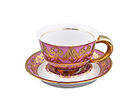 Чайная чашка с блюдцем фарфоровая (Шапо чайное или пара) 300 мл