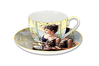 Чайная чашка с блюдцем из костяного фарфора (Шапо чайное или пара) 280 мл