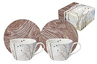 Набор кофейных чашек с блюдцами из фарфора (Набор кофейных пар или шапо) 80 мл