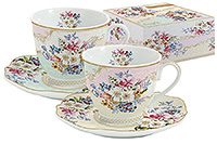 Набор чайных чашек с блюдцами фарфоровых (Набор чайных пар или шапо) 225 мл