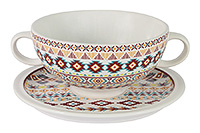 Тарелка для супа керамическая с блюдцем (Бульонница) 500 мл
