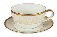 Чайная чашка с блюдцем из костяного фарфора (Шапо чайное или пара) 360 мл