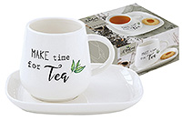 Чайная чашка с блюдцем из фарфора (Шапо чайное или пара) 275 мл