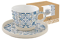 Чайная чашка с блюдцем из керамики (Шапо чайное или пара) 250 мл