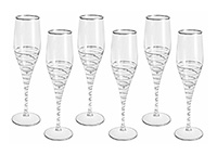 Набор бокалов для шампанского из стекла (фужеры) 200 мл
