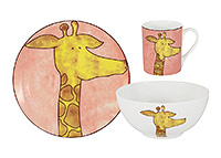 Детский набор посуды 3 предмета из костяного фарфора