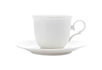 Чайная чашка с блюдцем из фарфора (Шапо чайное или пара) 200 мл