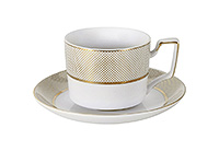 Чайная чашка с блюдцем из фарфора (Шапо чайное или пара) 230 мл