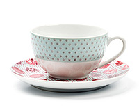 Чайная чашка с блюдцем из фарфора (Шапо чайное или пара) 220 мл