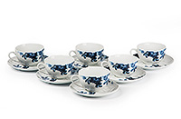 Набор чайных чашек с блюдцами фарфоровых (Набор чайных пар или шапо) 210 мл