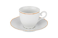 Чайная чашка с блюдцем фарфоровая (Шапо чайное или пара) 190 мл