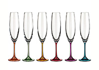Набор бокалов для шампанского из богемского стекла (фужеры) 250 мл
