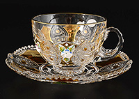 Чайная чашка с блюдцем из хрусталя (Шапо чайное или пара) 200 мл