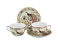 Набор чайных чашек с блюдцами фарфоровых (Набор чайных пар или шапо) 230 мл
