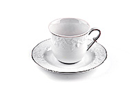 Чайная чашка с блюдцем фарфоровая (Шапо чайное или пара) 200 мл