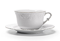 Чайная чашка с блюдцем фарфоровая (Шапо чайное или пара) 340 мл