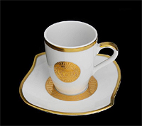 Набор кофейных чашек с блюдцами фарфоровых (Набор кофейных пар или шапо) мокко 100 мл