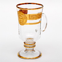 Набор чашек для глинтвейна из богемского стекла