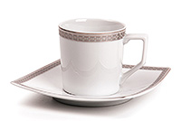Набор кофейных чашек с блюдцами фарфоровых (Набор кофейных пар или шапо) 120 мл
