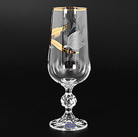 Набор бокалов для шампанского из богемского стекла (фужеры) 280 мл