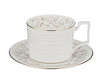 Чайная чашка с блюдцем фарфоровая (Шапо чайное или пара) 250 мл
