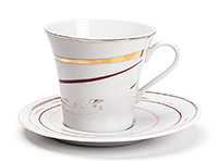 Чайная чашка с блюдцем фарфоровая (Шапо чайное или пара)