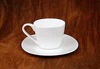 Кофейная чашка с блюдцем фарфоровая (Шапо кофейное или пара) 120 мл