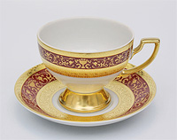 Набор чайных чашек с блюдцами фарфоровых (Набор чайных пар или шапо) 170 мл