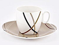Набор кофейных чашек с блюдцами фарфоровых (Набор кофейных пар или шапо) 200 мл