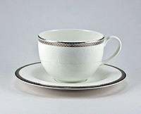 Чайная чашка 220 мл с блюдцем 15,5 см фарфоровая (Шапо чайное или пара)
