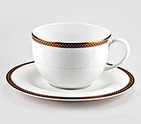 Кофейная чашка с блюдцем 16 см фарфоровая (Шапо кофейное или пара) капучино 270 мл
