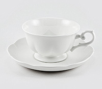 Набор чайных чашек с блюдцами фарфоровых (Набор чайных пар или шапо) 180 мл