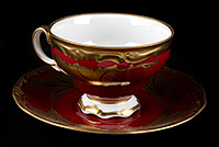 Набор чайных чашек с блюдцами фарфоровых (Набор чайных пар или шапо) 210 мл