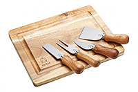 Сервировочная доска для сыра с набором ножей из нержавеющей стали 5 предметов