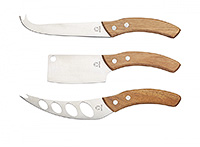 Набор ножей для сыра из нержавеющей стали и дерева 3 предмета