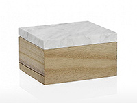 Шкатулка из дерева с мраморной крышкой 11,5x8,5x6,5 см