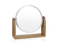 Зеркало настольное круглое на подставке из дерева 19х5х18 см