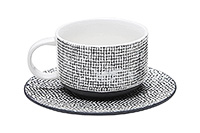Чайная чашка с блюдцем из керамики (Шапо чайное или пара) 370 мл