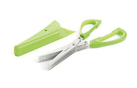 Ножницы из нержавеющей стали и термопластика для зелени 5 лезвий с кисточкой для чистки с магнитным держателем