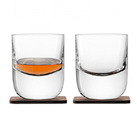 Набор бокалов для виски из стекла (стаканы) 270 мл на подставках
